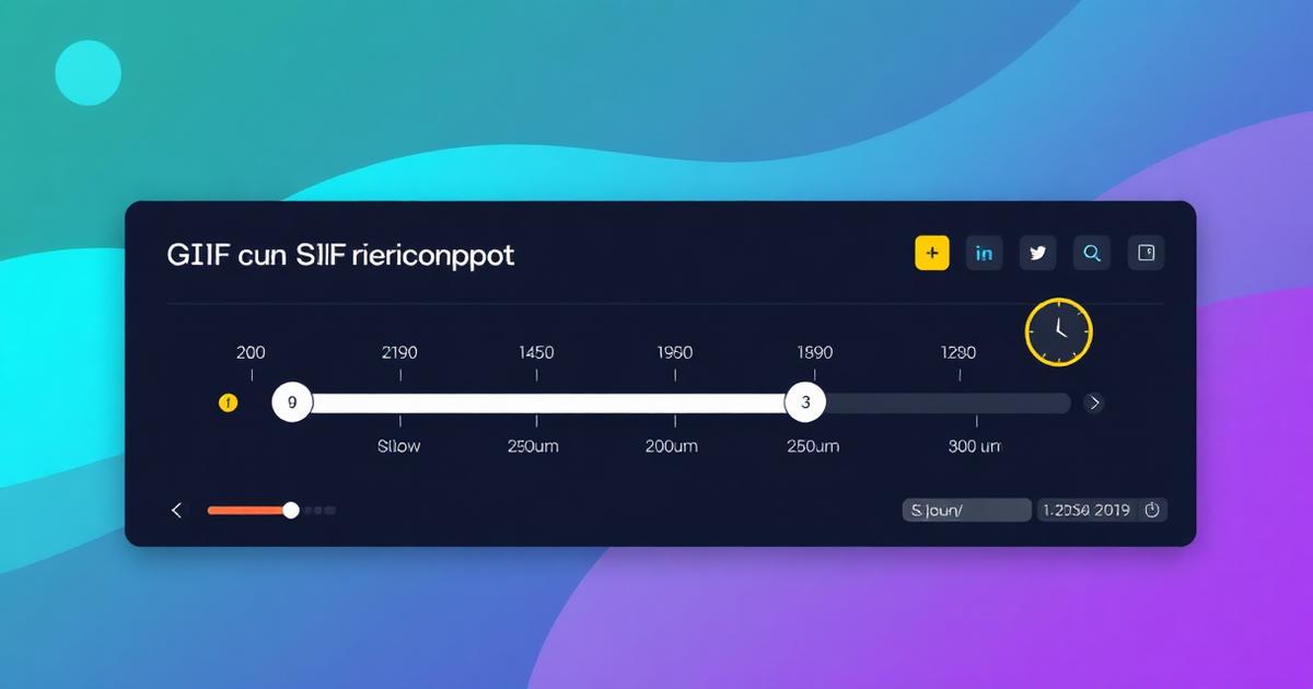 GIF animation timeline showing frame rate controls and speed settings from slow to fast